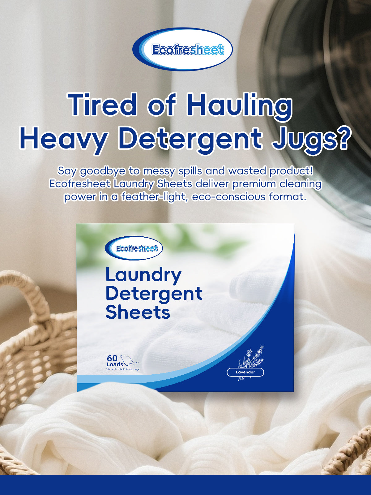 Ecofresheet 30 Laundry Detergent Sheets | 100% Dissolvable, Zero Residue