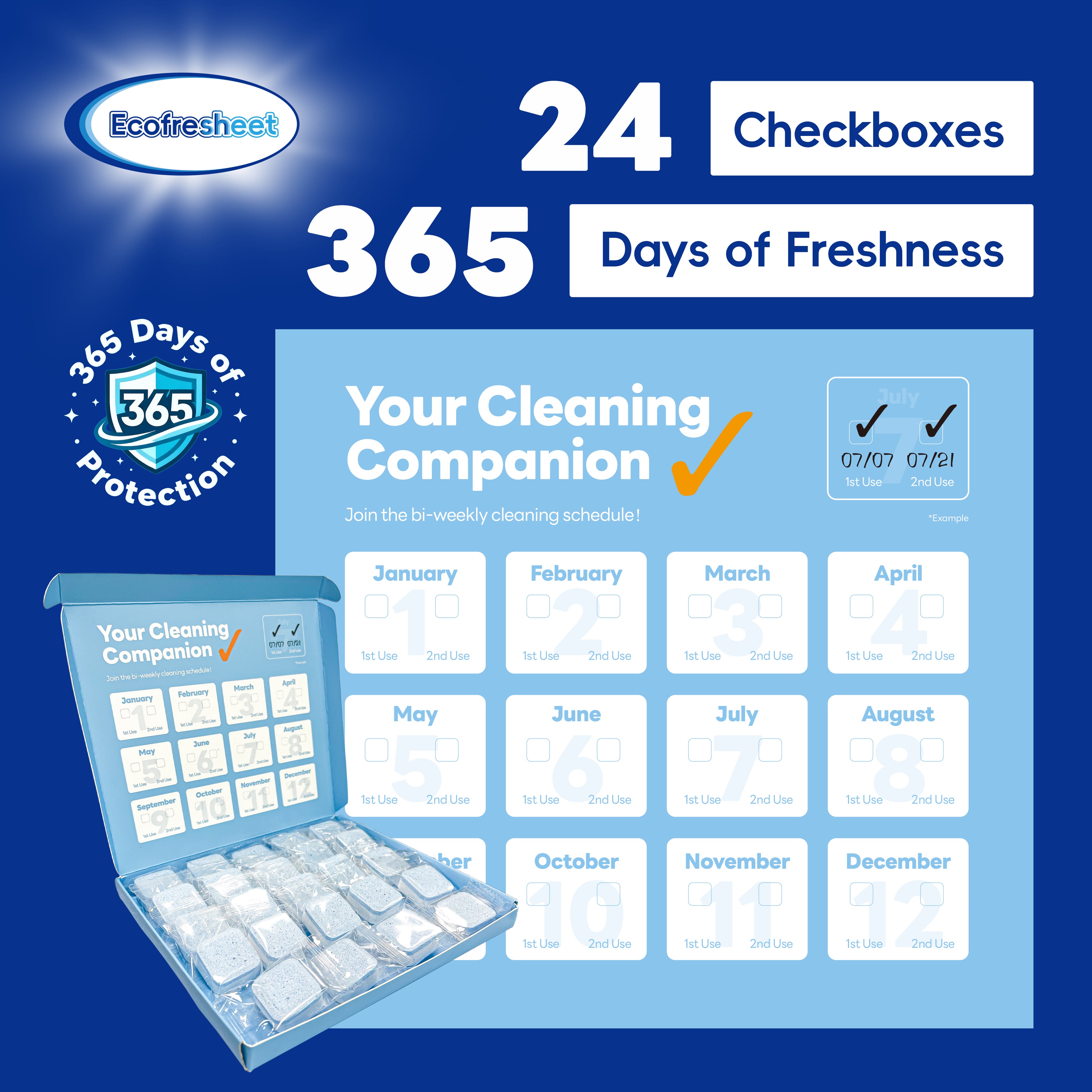 Ecofresheet Washing Machine Cleaner for Pet Owners | Effervescent Tablets