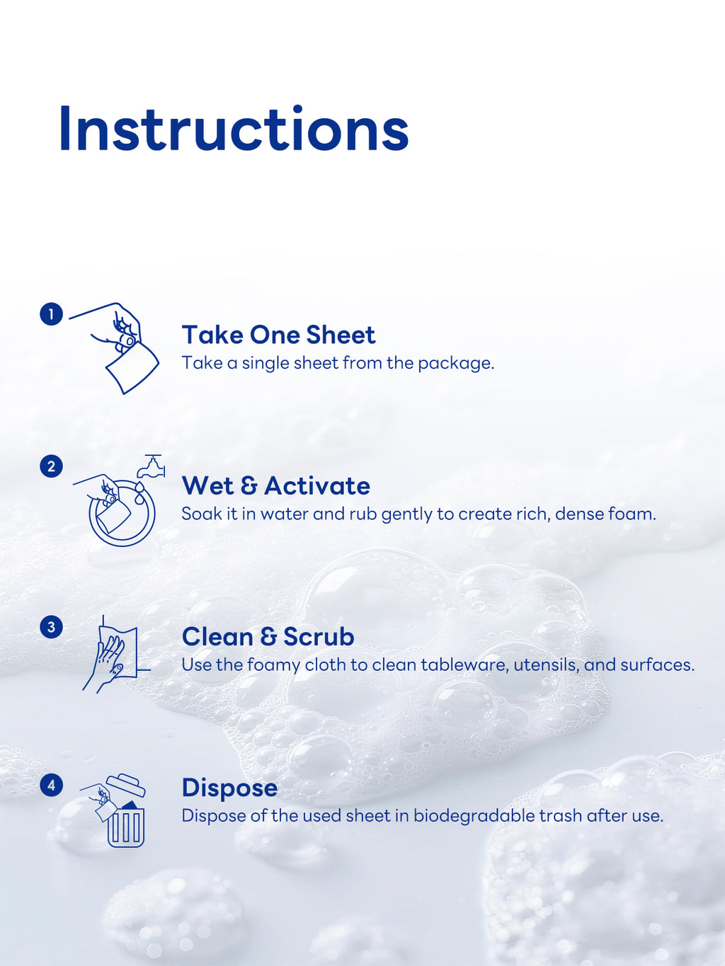 Ecofresheet Dishwashing Soap Sheets | Instant Foaming Action（40sheets）
